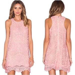 Lovers + Friends Caspian Revolve pink lace mini dress
